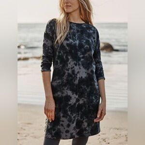 $300 NWT Pure Jill J Jill Velvet Velour Tie Dyed Maxi Dress Blue XL